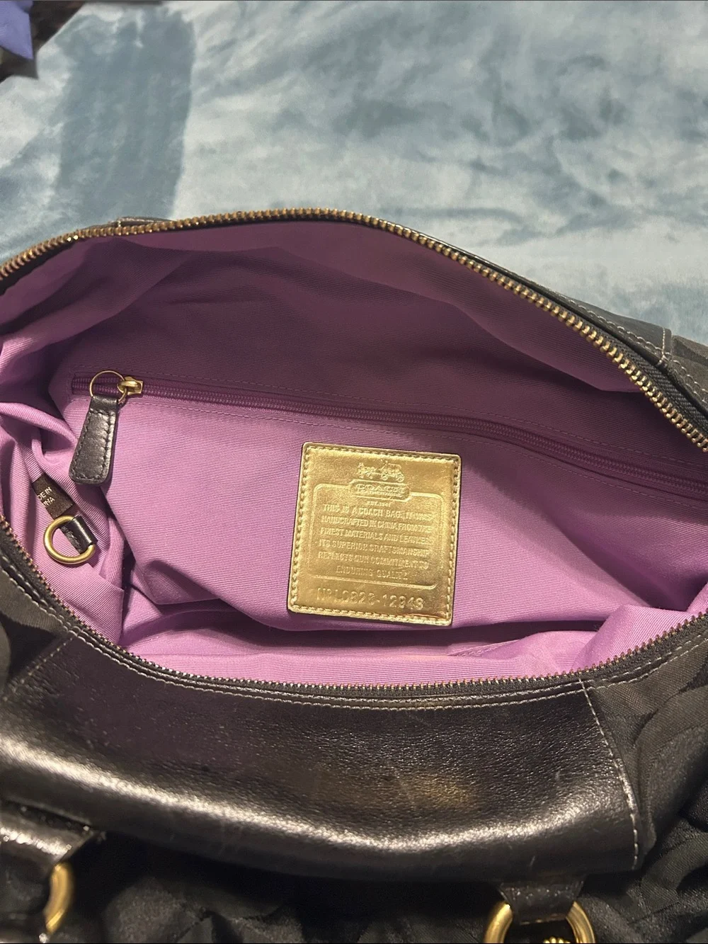 Coach Black Signature Satchel with Gold-Tone Accents